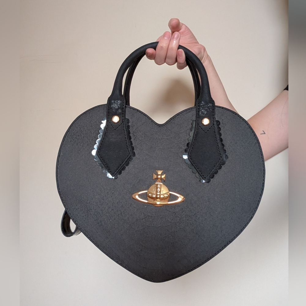 Vivienne Westwood Black Heart Crossbody Bag -  Modified Exterior